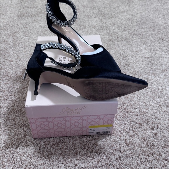 Badgley Mischka Black Heels with Crystal Accents - Picture 2 of 4